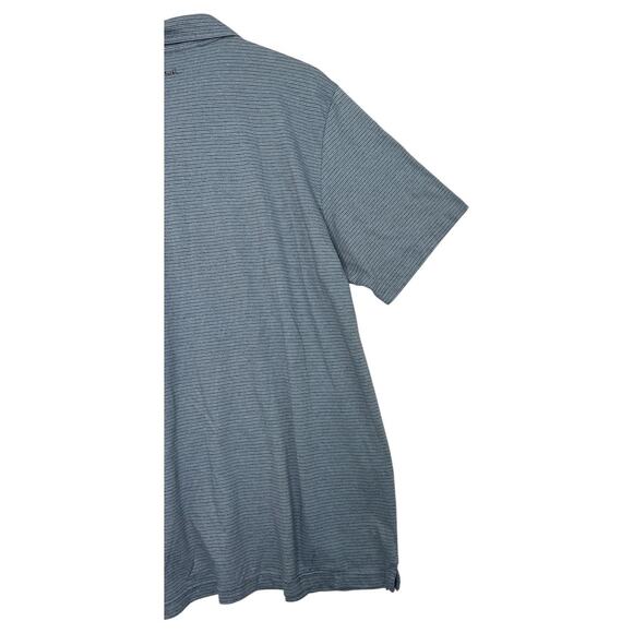 TravisMathew Polo Shirt Mens 2XL Blue Striped Golf Casual Performance Outdoor - Picture 11 of 15